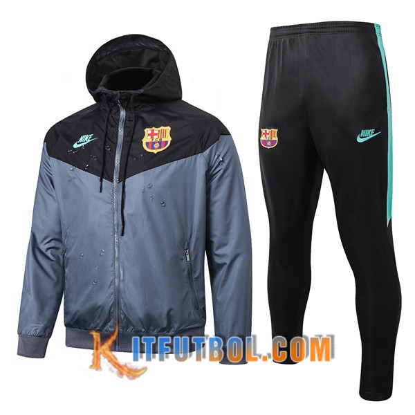 Nueva Chandal Futbol - Chaqueta Rompevientos + Pantalones FC Barcelona Negro 19/20