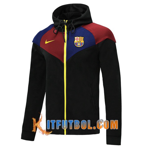 Nueva Chaqueta Futbol Con Capucha FC Barcelona Negro Azul Roja 19/20