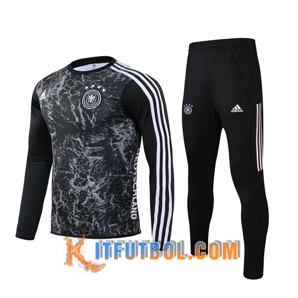 Nueva Chandal Futbol + Pantalones Alemania Negro 20/21