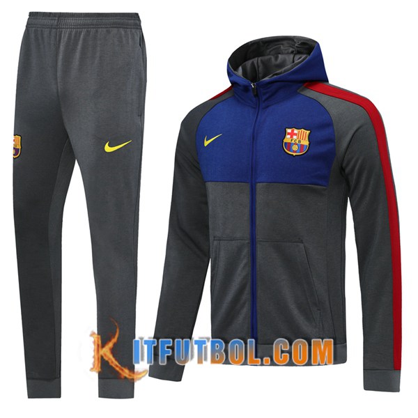 Nueva Chandal Futbol - Chaqueta con capucha + Pantalones FC Barcelona Gris 20/21