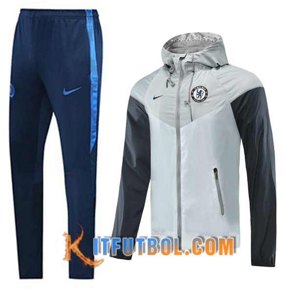 Nueva Chandal Futbol - Chaqueta Rompevientos + Pantalones FC Chelsea Gris 20/21