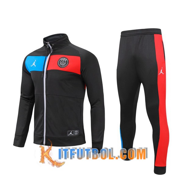 Nueva Chandal Futbol - Chaqueta + Pantalones Paris PSG Roja Azul Cuello Alto 20/21