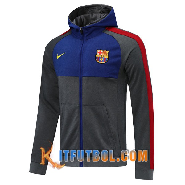 Nueva Chaqueta Futbol Con Capucha FC Barcelona Gris 20/21