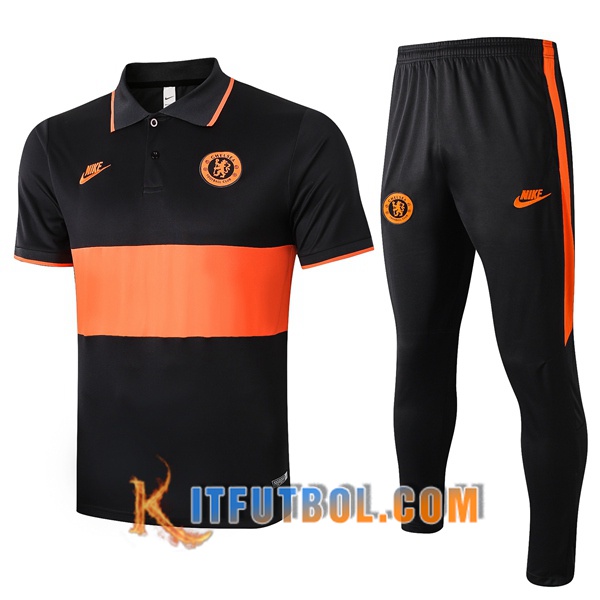 Nueva Polo Futbol FC Chelsea + Pantalones Naranja 20/21