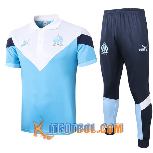Nueva Polo Futbol Marsella OM + Pantalones Blanco Azul 20/21