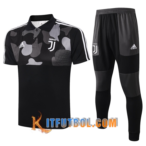 Nueva Polo Futbol Juventus + Pantalones Negro Blanco 20/21