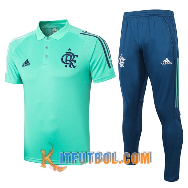 Nueva Polo Futbol Flamengo + Pantalones Verde 20/21
