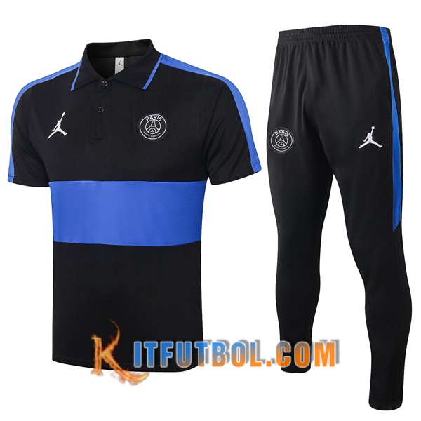 Nueva Polo Futbol PSG Jordan + Pantalones Negro Azul 20/21