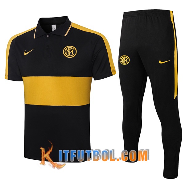Nueva Polo Futbol Inter Milan + Pantalones Negro Amarillo 20/21