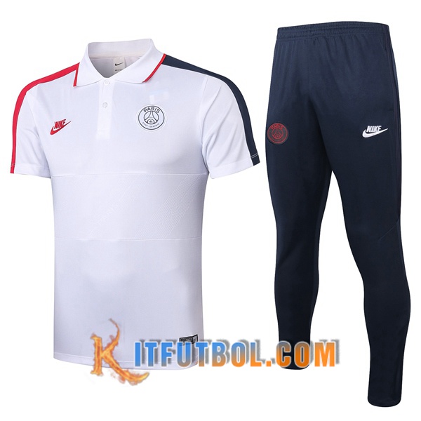 Nueva Polo Futbol Paris PSG + Pantalones Blanco 20/21