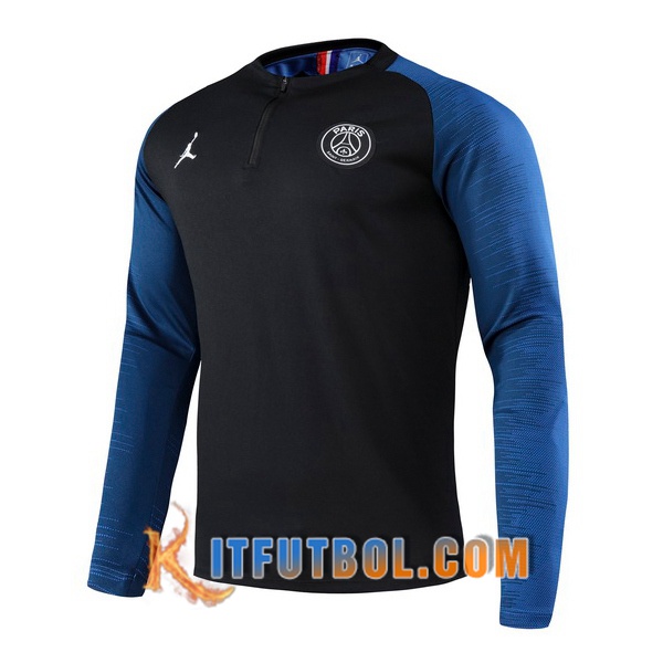 Nueva Entrenamiento Sudadera Pairis PSG Jordan Negro Azul 20/21