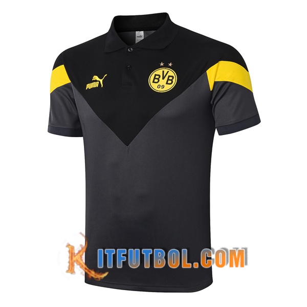 Nueva Polo Futbol Dortmund BVB Negro Gris 20/21