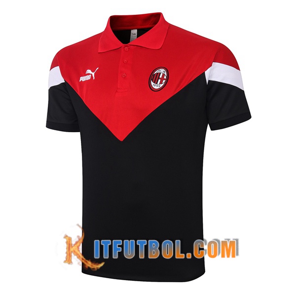 Nueva Polo Futbol Milan AC Negro Roja 20/21