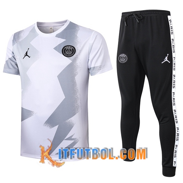Camisetas de entrenamiento Paris PSG Jordan + Pantalones Blanco 20/21