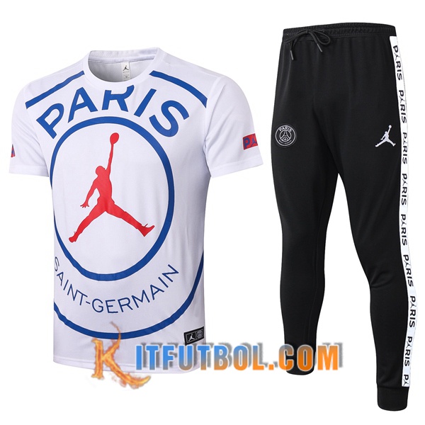 Camisetas de entrenamiento Paris PSG Jordan + Pantalones Blanco 20/21