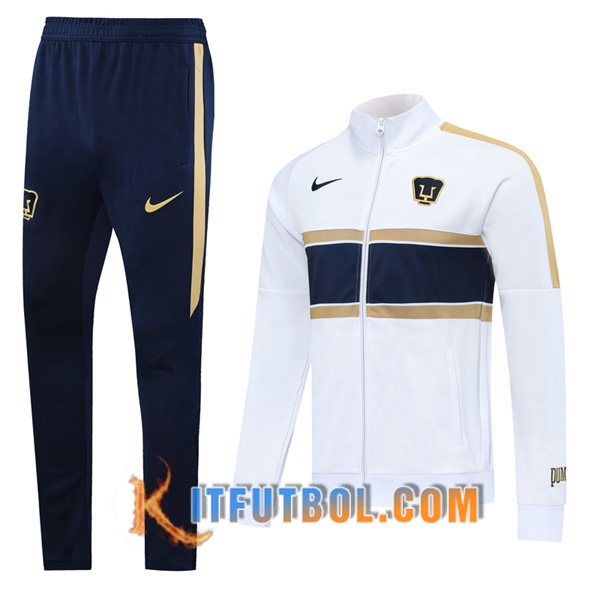 Nueva Chandal Futbol - Chaqueta + Pantalones Pumas UNAM Blanco 20/21