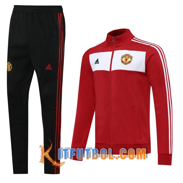 Nueva Chandal Futbol - Chaqueta + Pantalones Manchester United Roja 20/21