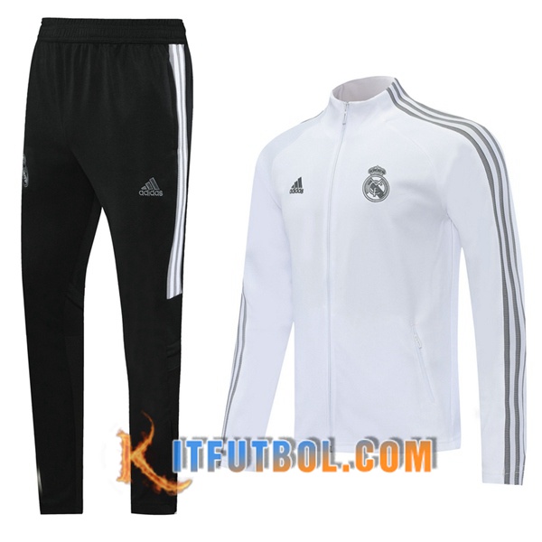 Nueva Chandal Futbol - Chaqueta + Pantalones Real Madrid Blanco 20/21