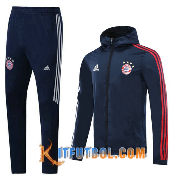 Nueva Chandal Futbol - Chaqueta Rompevientos + Pantalones Bayern Munich Azul Real 20/21