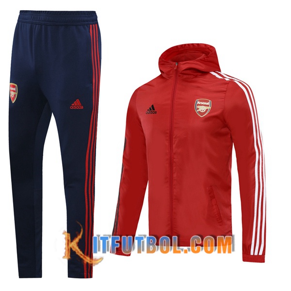 Nueva Chandal Futbol - Chaqueta Rompevientos + Pantalones Arsenal Roja 20/21