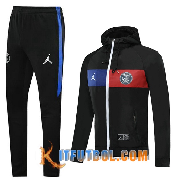 Nueva Chandal Futbol - Chaqueta Rompevientos + Pantalones Pairis PSG Negro 20/21