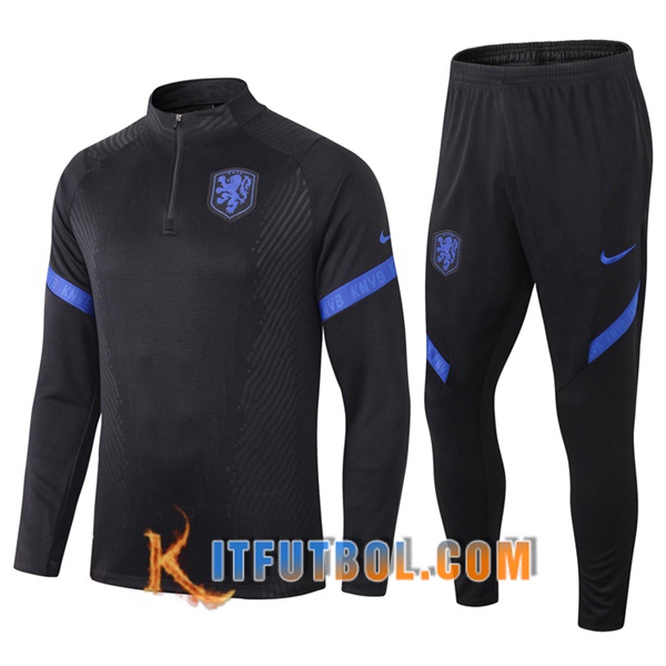 Nueva Chandal Futbol + Pantalones Países Bajos Negro 20/21