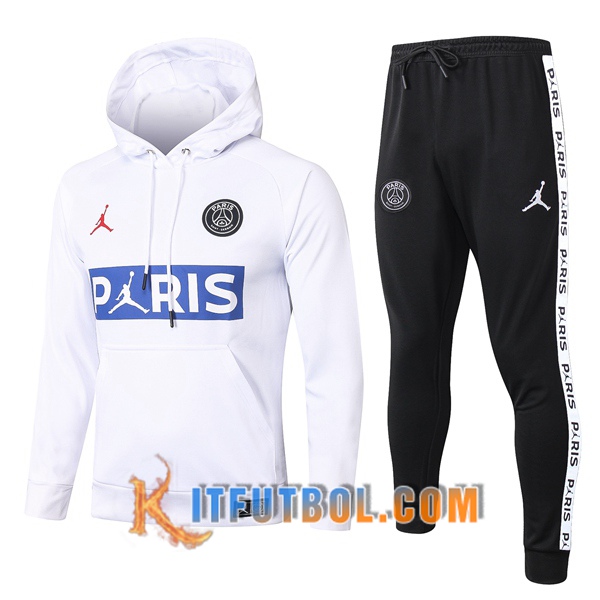 Nueva Chandal Futbol - Chaqueta con capucha + Pantalones Pairis PSG Jordan Blanco 20/21