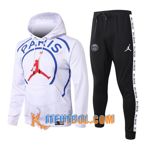 Nueva Chandal Futbol - Chaqueta con capucha + Pantalones Pairis PSG Jordan Blanco 20/21