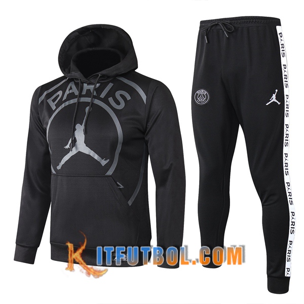 Nueva Chandal Futbol - Chaqueta con capucha + Pantalones Pairis PSG Jordan Negro 20/21