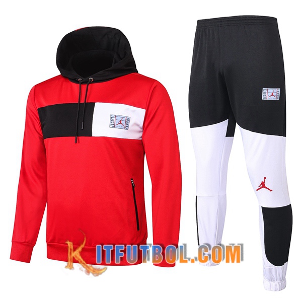 Nueva Chandal Futbol - Chaqueta con capucha + Pantalones Pairis PSG Jordan Roja 20/21