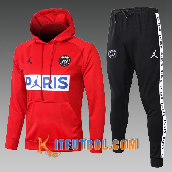 Nueva Chandal Futbol - Chaqueta Con Capucha PSG Jordan Ninos Roja 20/21
