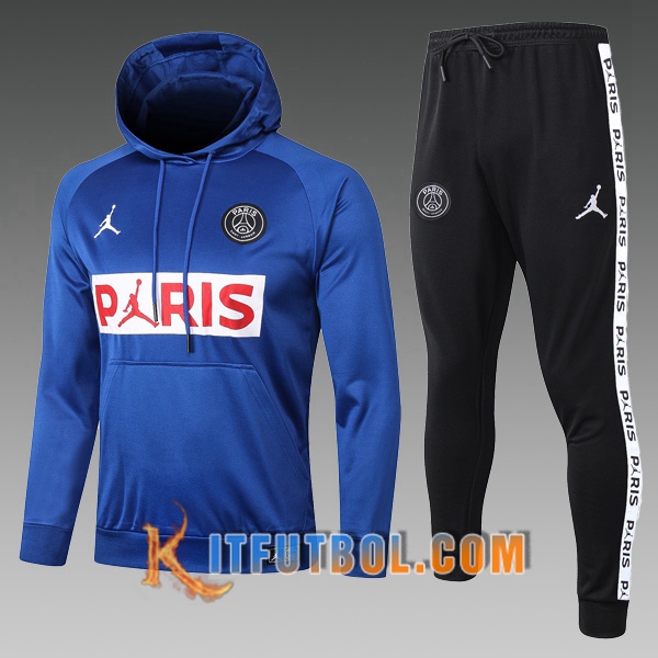 Nueva Chandal Futbol - Chaqueta Con Capucha PSG Jordan Ninos Azul 20/21