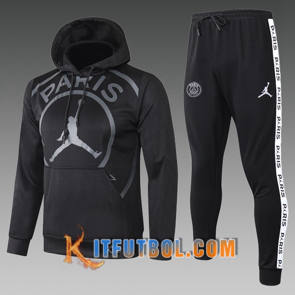 Nueva Chandal Futbol - Chaqueta Con Capucha PSG Jordan Ninos Negro 20/21