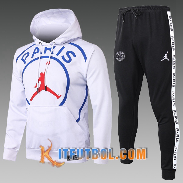 Nueva Chandal Futbol - Chaqueta Con Capucha PSG Jordan Ninos Blanco 20/21