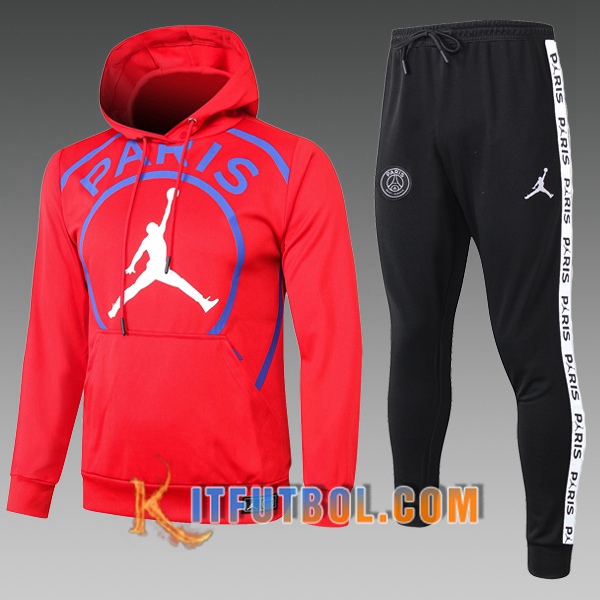 Nueva Chandal Futbol - Chaqueta Con Capucha PSG Jordan Ninos Roja 20/21