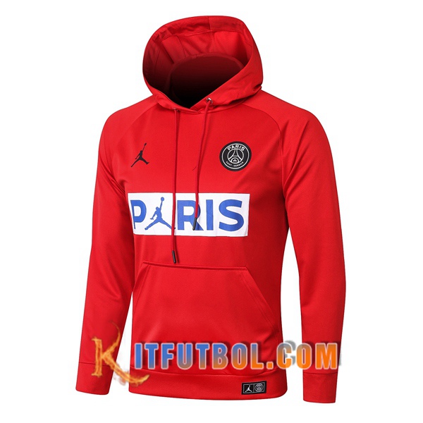 Nueva Chaqueta Futbol Con Capucha Pairis PSG Jordan Roja 20/21