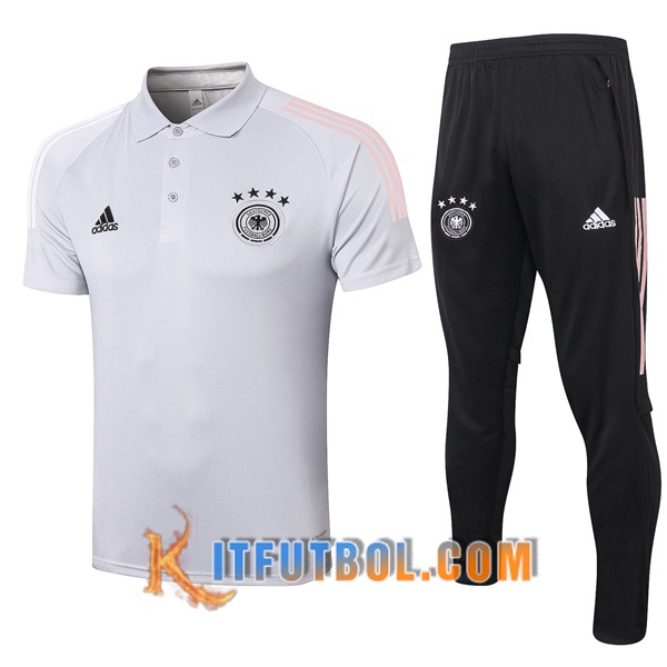 Nueva Polo Futbol Alemania + Pantalones Gris Claro 20/21
