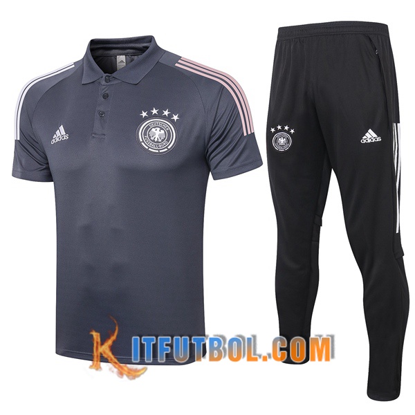 Nueva Polo Futbol Alemania + Pantalones Gris Oscuro 20/21