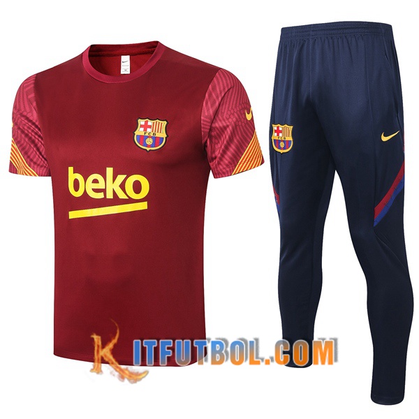 Camisetas de entrenamiento FC Barcelona + Pantalones Roja 20/21