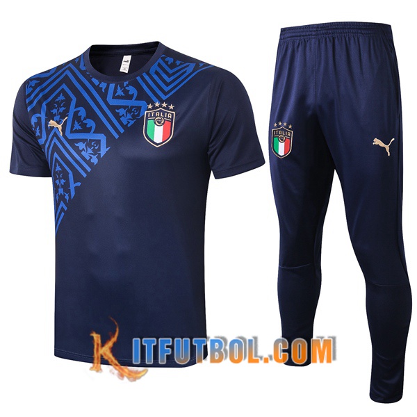 Camisetas de entrenamiento Italia + Pantalones Azul Royal 20/21
