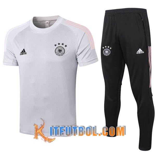 Camisetas de entrenamiento Alemania + Pantalones Gris Claro 20/21