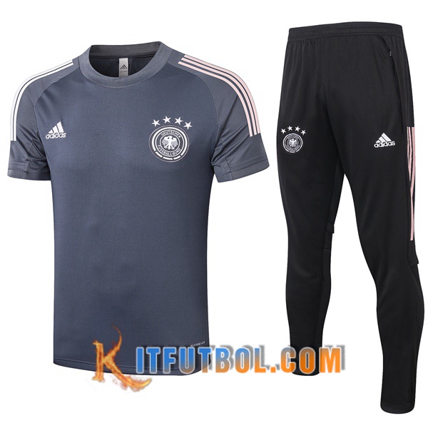Camisetas de entrenamiento Alemania + Pantalones Gris Oscuro 20/21
