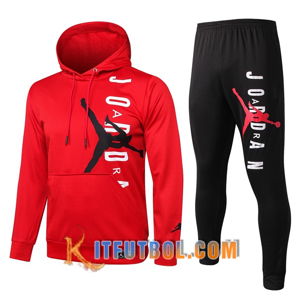 Nueva Chandal Futbol - Chaqueta con capucha + Pantalones Pairis PSG Jordan Roja 20/21