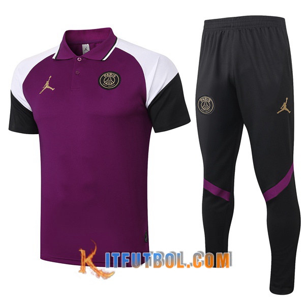 Nueva Polo Futbol Paris PSG Jordan + Pantalones Purpura 20/21