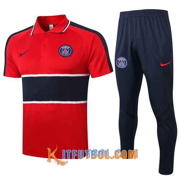 Nueva Polo Futbol Paris PSG + Pantalones Roja 20/21