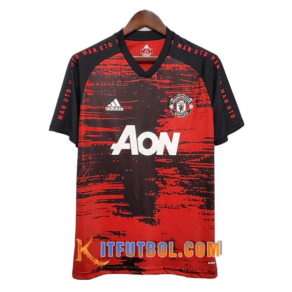 Camisetas de entrenamiento Manchester United Negro/Roja 20/21