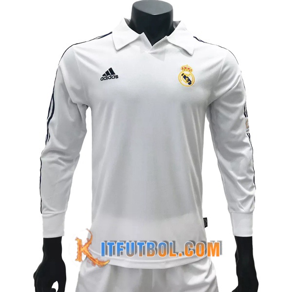 Camiseta Futbol Real Madrid Retro Primera Manche Longue 2001/2002