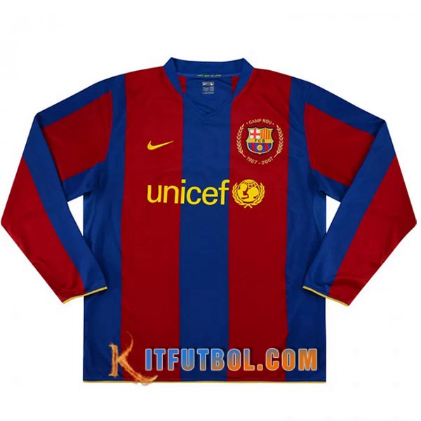 Camiseta Futbol FC Barcelona Retro Primera Manche Longue 2007/2008