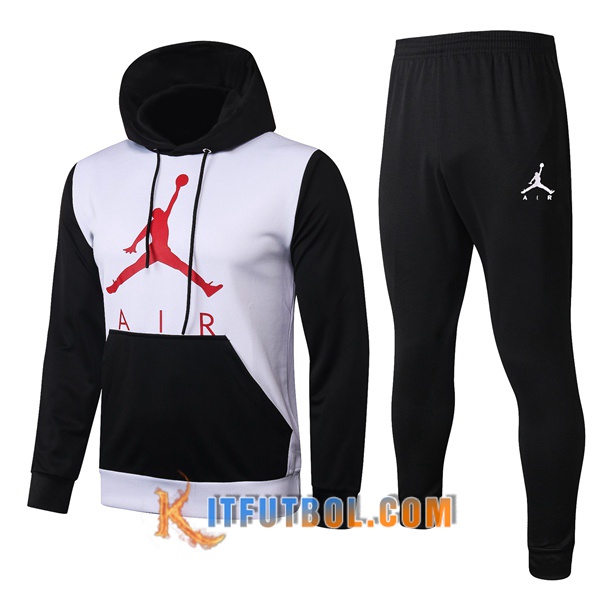 Nueva Chandal Futbol - Chaqueta con capucha + Pantalones Pairis PSG Jordan Blanco Negro 20/21