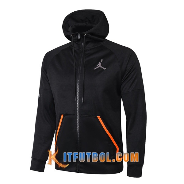 Nueva Chaqueta Futbol Con Capucha Pairis PSG Jordan Negro 20/21